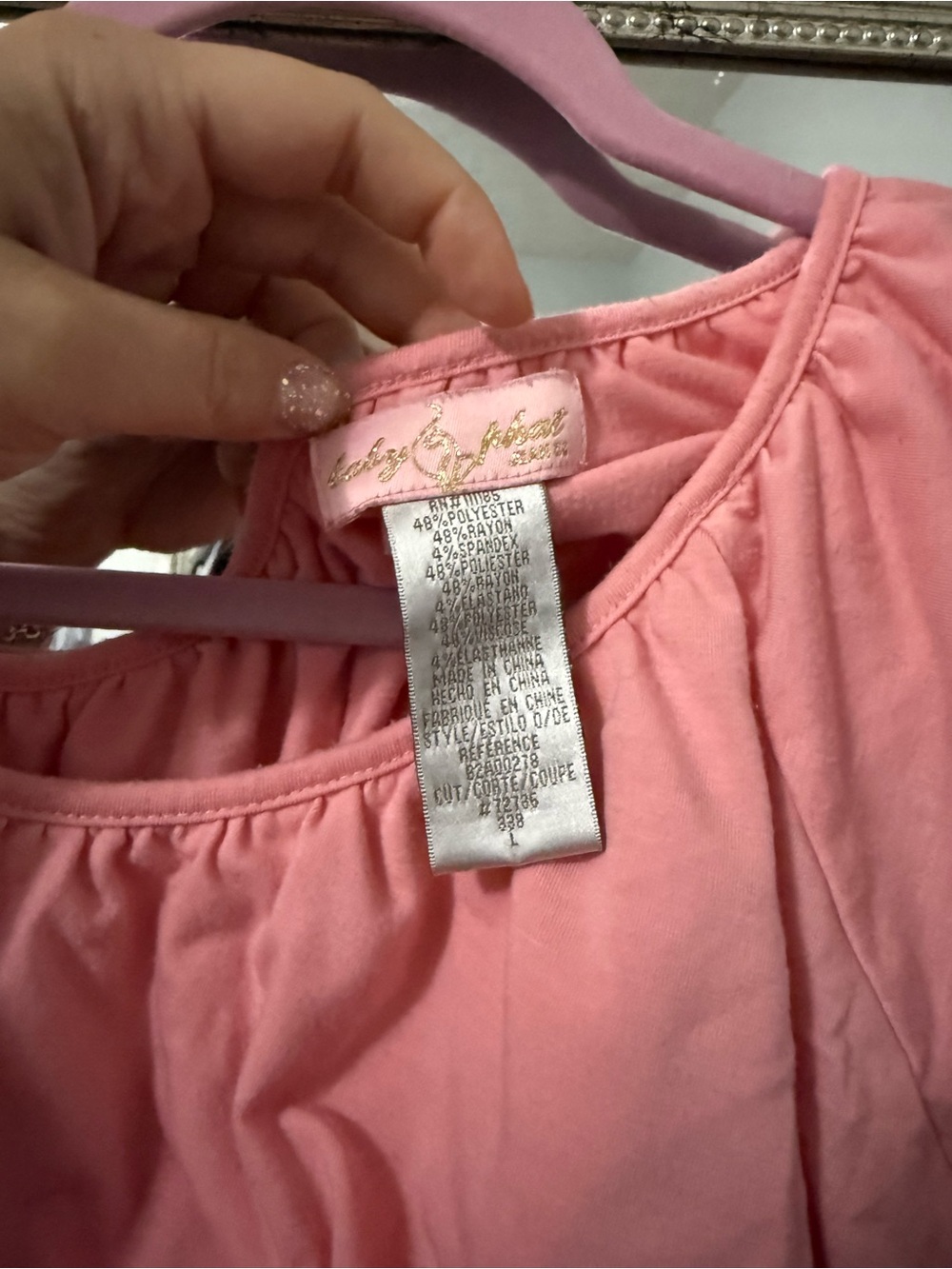 VINTAGE BABY PHAT Off-Shoulder Ruffle Top - Pink - Picture 4 of 4